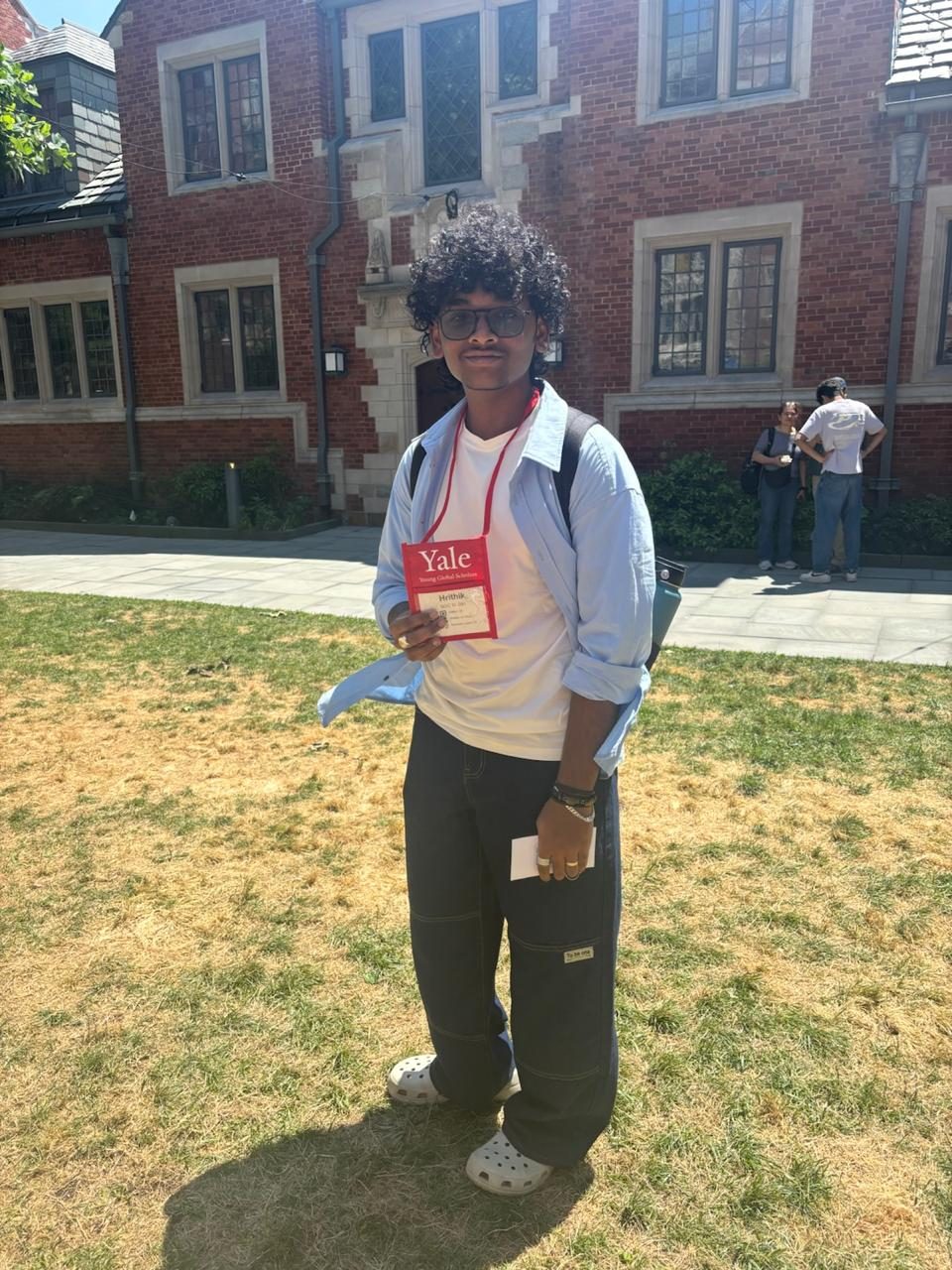 Hrithik Manikandan at Yale University during Yale Young Global Scholars